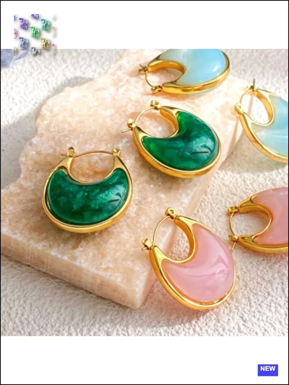 Chunky Resin Hoop Earrings for Women Trendy Acrylic Statement Lightweight